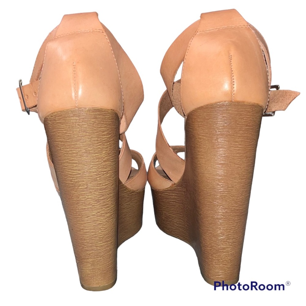 Chinese Laundry Tan Leather Java Platform Wedge S… - image 8